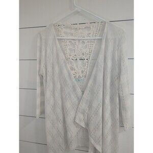 Maurice's women's medium beige sparkle cardigan spring boho
